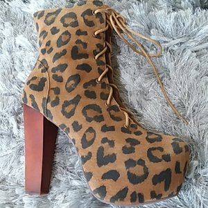 N͙E͙W͙ Jeffrey Campbell WONDER 2 Platform CHEETAH Leopard Boots